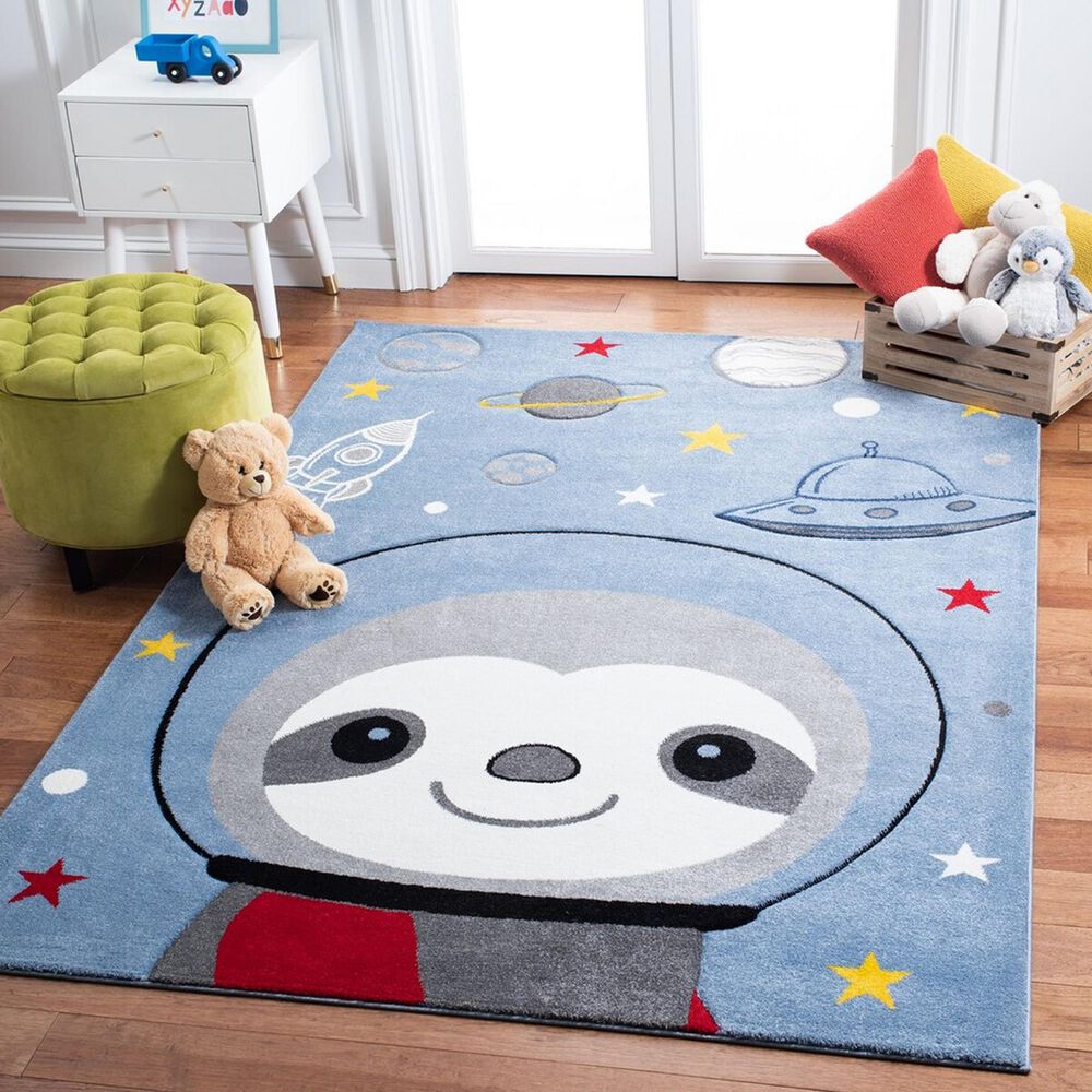 Safavieh Carousel Outer Space 4&#39; x 6&#39; Blue and Grey Kids  Area Rug, , large