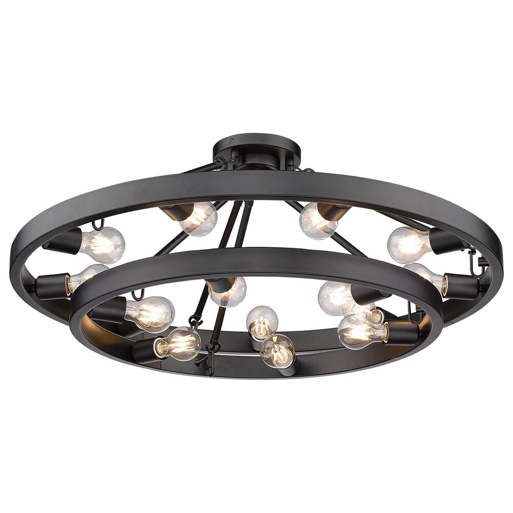 Golden Lighting Castile 15-Light Semi Flush in Matte Black, , large