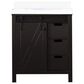 Lexora Home Marsyas 30" Single Bathroom Vanity in Brown with 2 cm White Cultured Marble Top and Rectangular Sink, , large