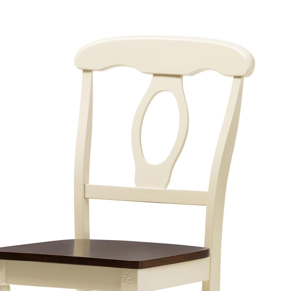 Baxton Studio Napoleon Side Chair in Antique Cherry and Buttermilk (Set of 2), , large