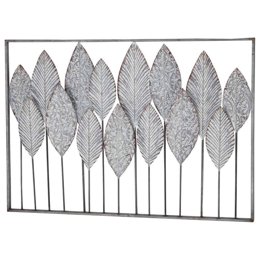 Maple and Jade 28" x 40" Leaf Wall Decor in Brass, , large