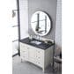 James Martin Vanities Palisades 48" Single Bathroom Vanity in Bright White with 3 cm Charcoal Soapstone Quartz Top and Rectangular Sink, , large