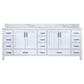Lexora Home Jacques 84" Double Bathroom Vanity in White with 2 cm White Carrara Marble Top and Rectangular Sinks, , large