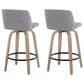 LumiSource Toriano Swivel Counter Stool with Cream Noise Fabric Upholstery in Whitewashed and Black (Set of 2), , large
