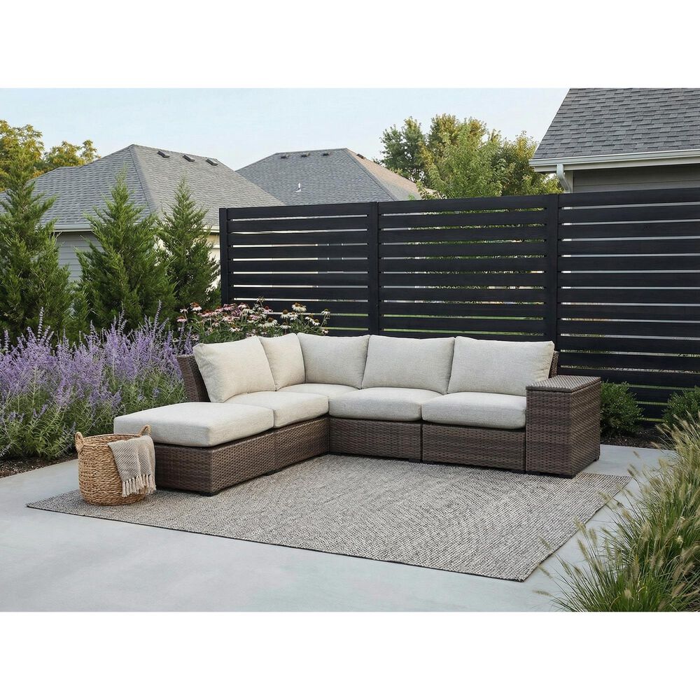 Summit Home Mendocino 5-Piece Patio Sectional in Brown, , large