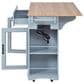 HOMLUX 54" Mobile Kitchen Island with Glass Door Storage in Grey and Blue, , large