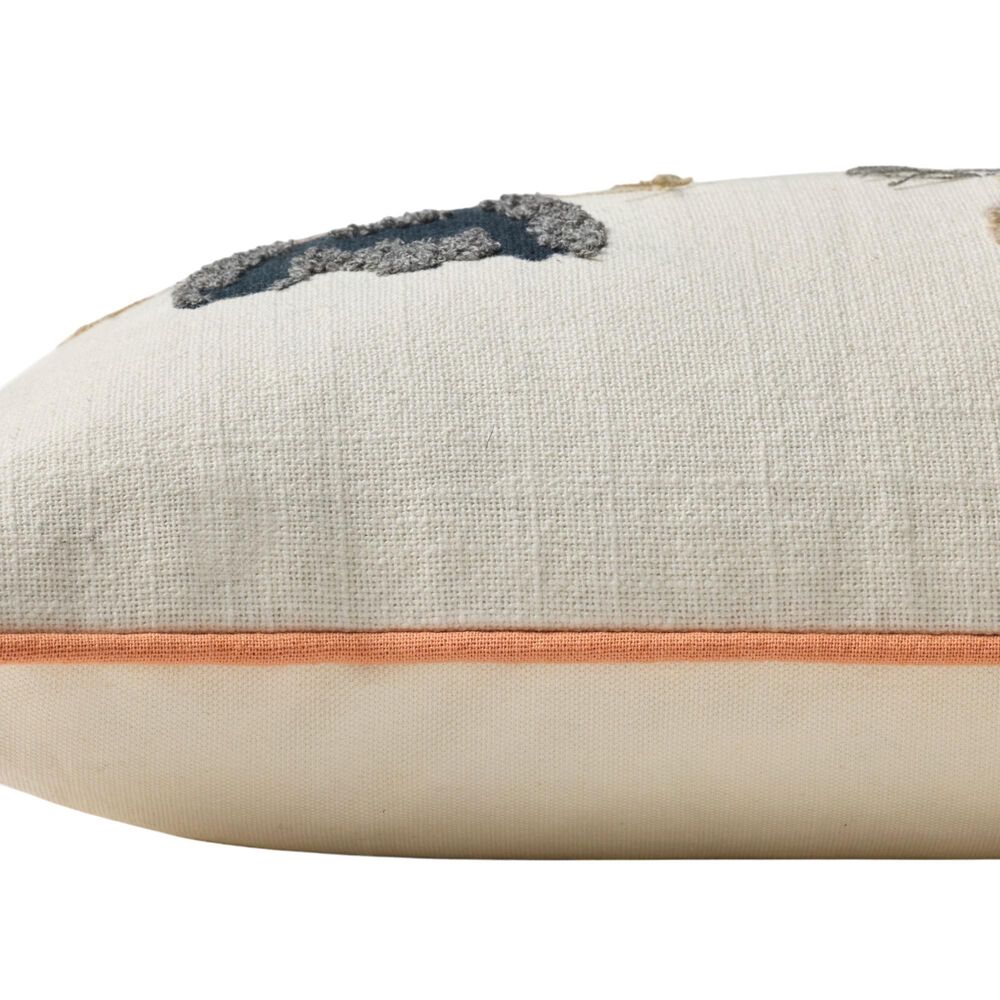 Loloi 13" x 35" Cool Cat Lumbar Throw Pillow in Ivory and Multicolor, , large