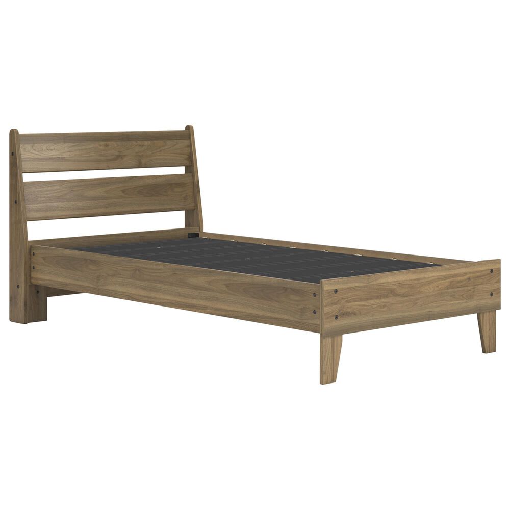 Ashley Deanlow Twin Platform Panel Bed in Honey, , large