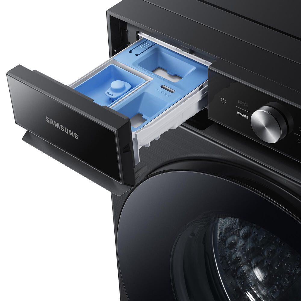 Samsung Bespoke 5.3 Cu. Ft. Front Load Washer and 7.6 Cu. Ft. Electric Dryer Laundry Pair with Stacking Kit in Brushed Black, , large