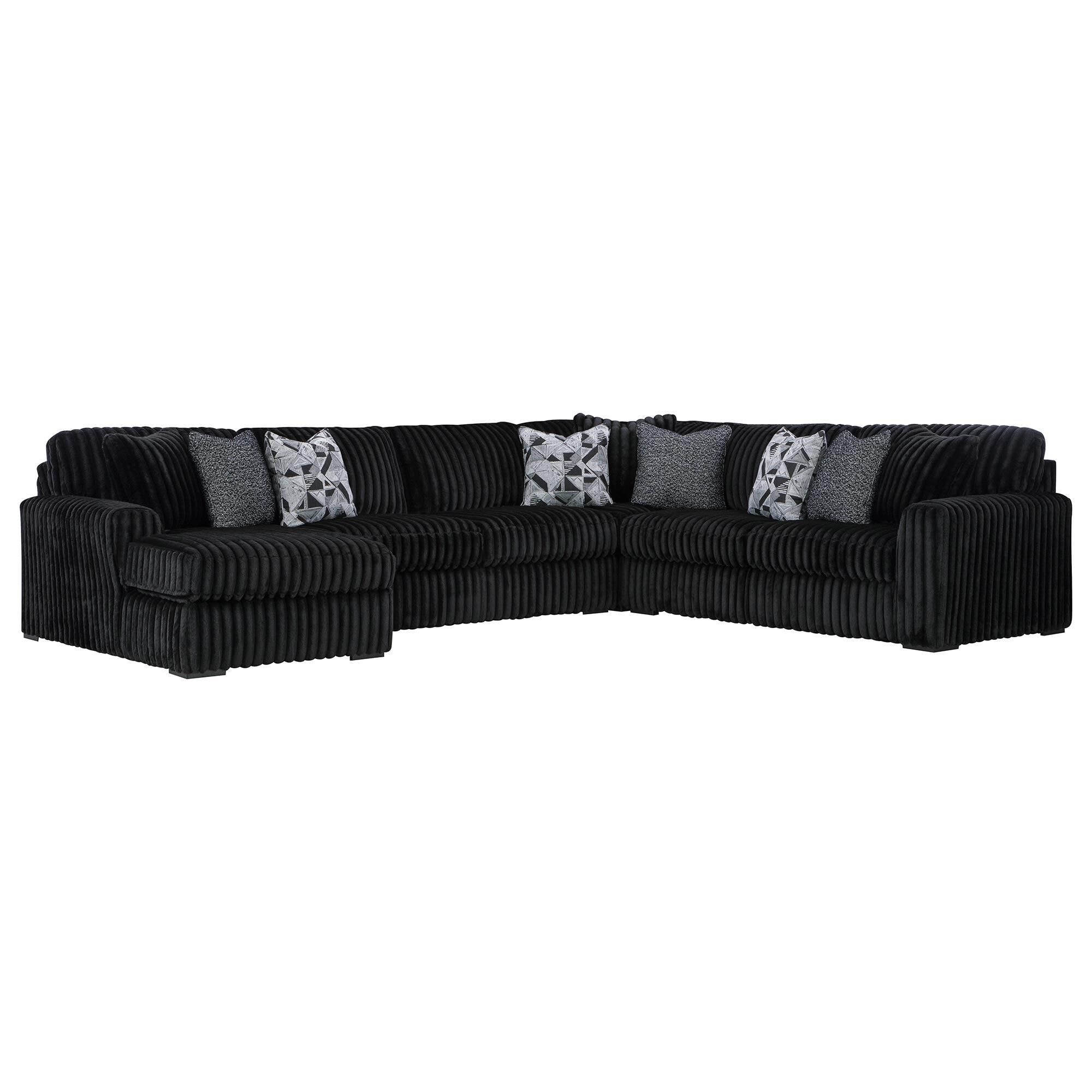 Ashley Midnight-Madness 4-Piece Sectional with Left-Facing Chaise