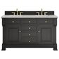 James Martin Vanities Brookfield 60" Double Bathroom Vanity in Black Onyx with 3 cm Eternal Jasmine Pearl Quartz Top and Rectangular Sinks, , large