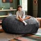 Jaxx 6" Cocoon Large Bean Bag Chair in Black, , large