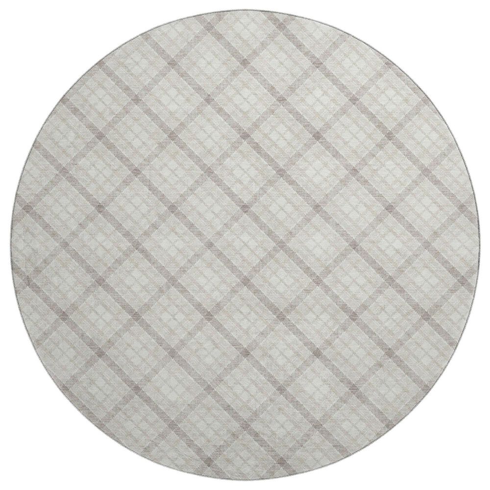 Dalyn Rug Company Soft Essentials Plaid Linen 8" Round Indoor/Outdoor Area Rug, , large