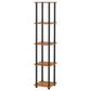 HOMLUX Turn-N-Tube 5-Tier Corner Square Display Bookshelf in Light Cherry and Black, , large