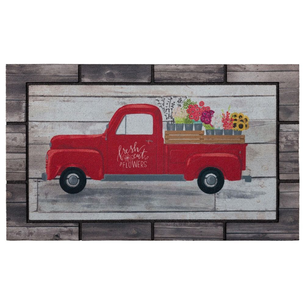 Mohawk Doorscapes Farm Truck 2" X 3" Red Door Mat, , large