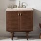 James Martin Vanities Amberly 30" Single Bathroom Vanity in Walnut with 3 cm Eternal Marfil Quartz Top and Rectangular Sink, , large