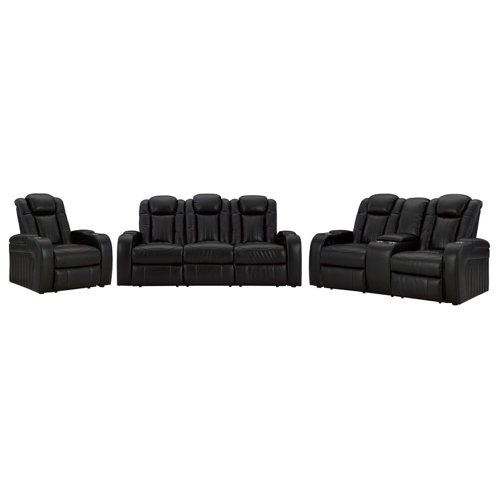 Ashley Caveman Den 3-Piece Power Reclining Living Room Set in Midnight, , large