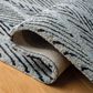 Safavieh Micro-Loop 4" x 6" Light Blue and Charcoal Area Rug, , large
