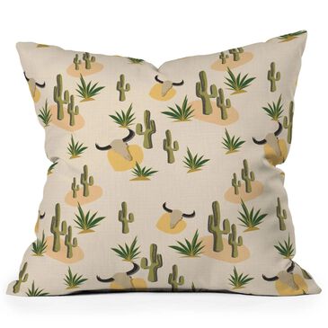Deny Designs 18" Square Outdoor Throw Pillow in Cream, , large
