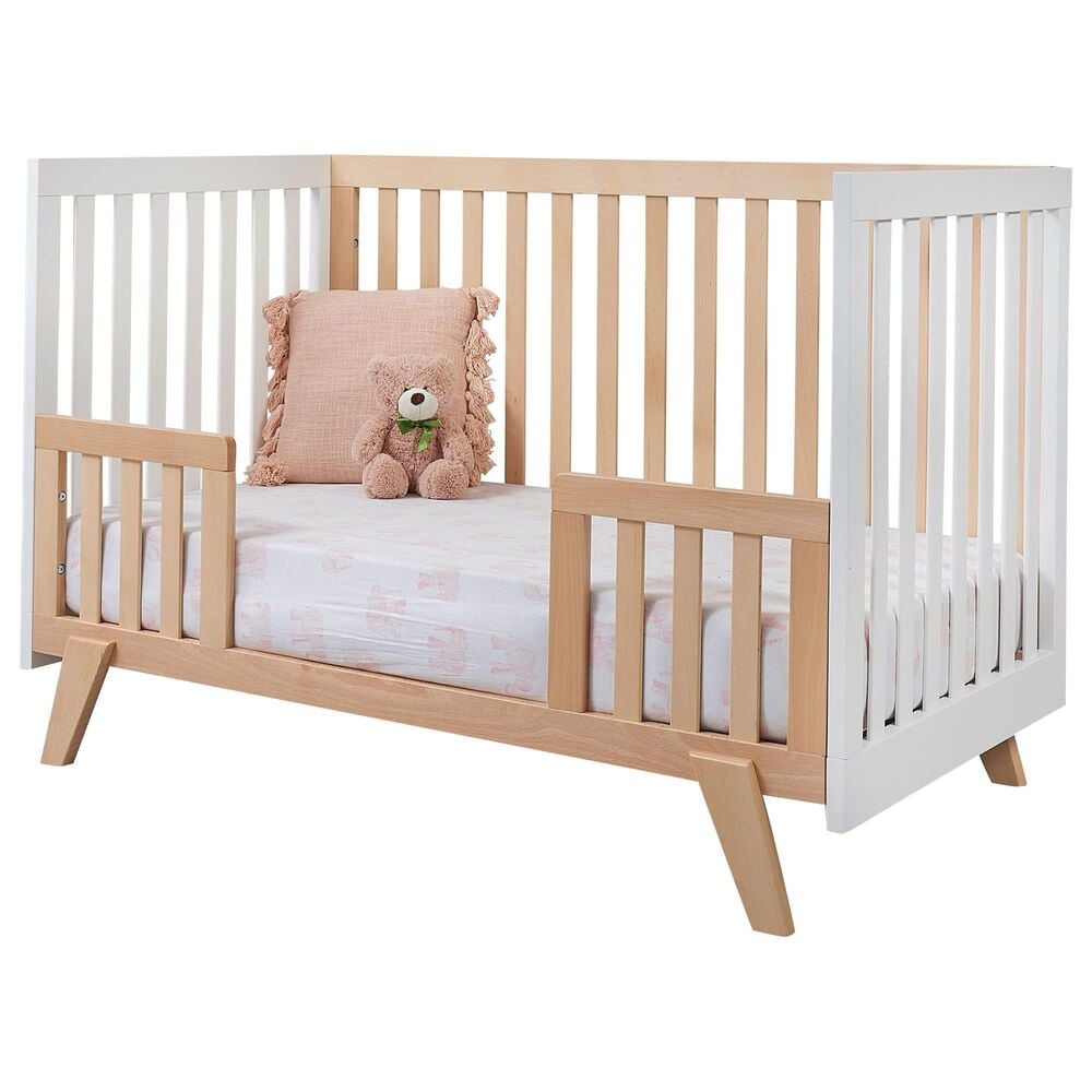 Sorelle Luce 2-In-1 Convertible Crib in Natural and White, , large