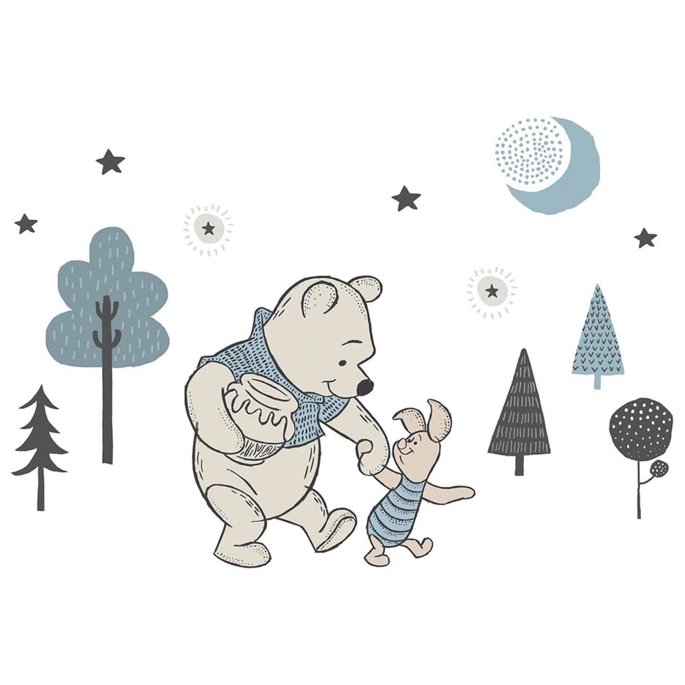 Lambs and Ivy Pooh Bear Wall Decal in Blue and Beige, , large