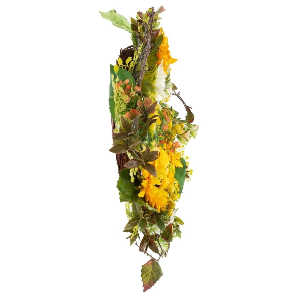 Timberlake 22&quot; Sunflower Wreath in Yellow, Green and White, , large