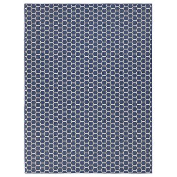 Nourison Twist Reversible 10" x 14" Navy Indoor/Outdoor Area Rug, , large