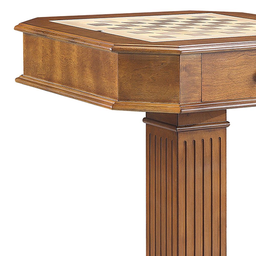 HOMLUX Galini 2-Drawer Game Table in Brown, , large