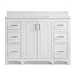 37B Lucerne 48" Single Bathroom Vanity in Bright White with Marble Top and Backsplash, , large