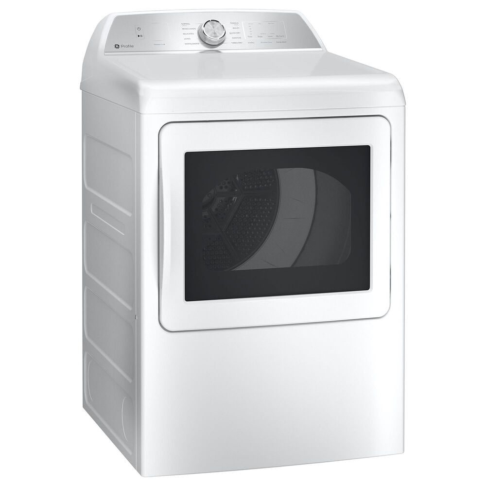 GE Profile 7.4 Cu. Ft. Gas Dryer with Sanitize Cycle and Sensor Dry in White, , large