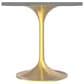 Leisuremod LeisureMod Verve Collection 27 Square Dining Table, Brushed Gold Base with Laminated White Marbleized Top, , large