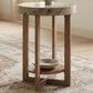 Belle Furnishings Danby Chairside Table in Nutmeg and Alabaster, , large