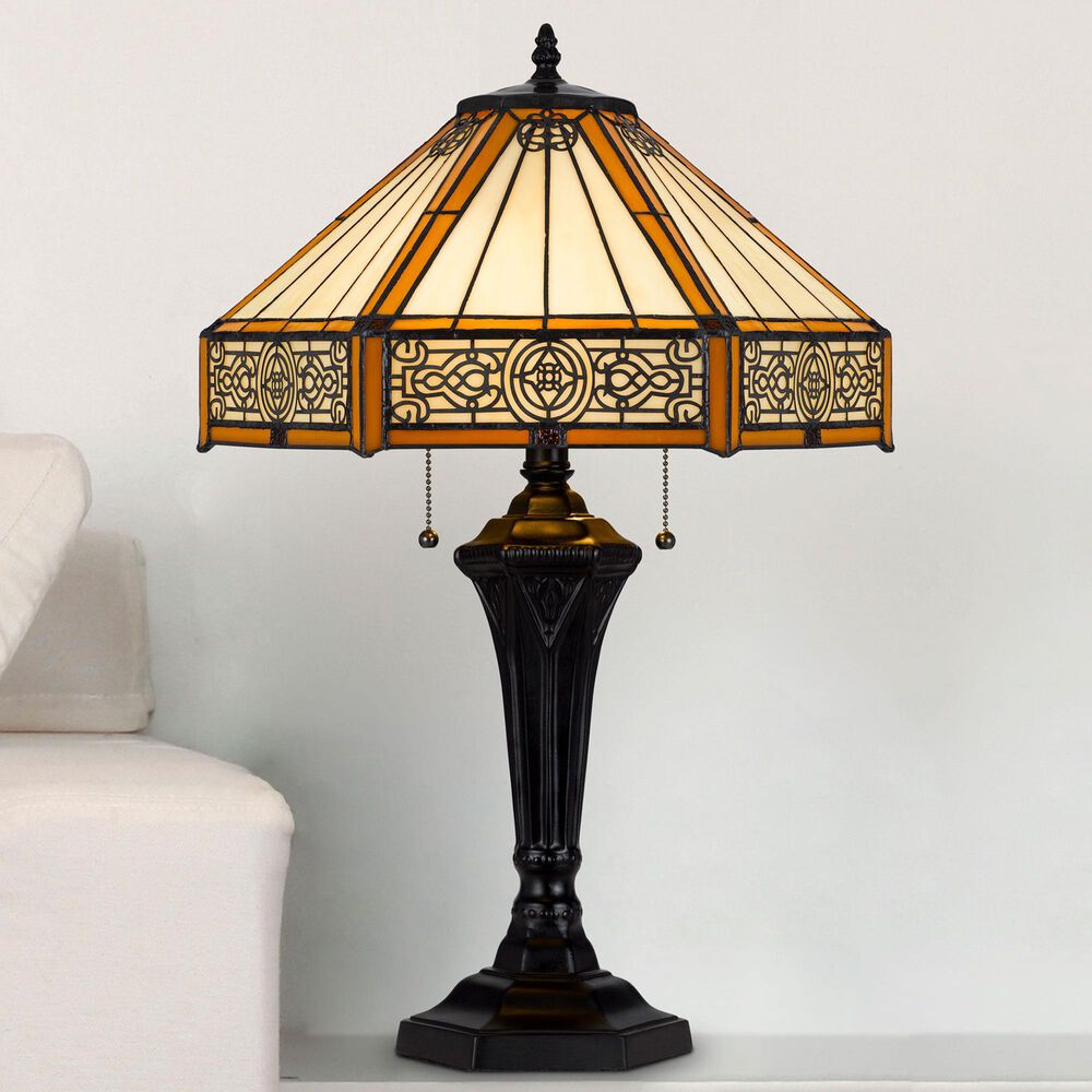 Cal Lighting 24" Tiffany Table Lamp in Dark Bronze, , large