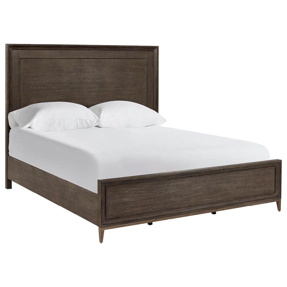 Furniture Worldwide Montclair Queen Panel Bed in Embossed Cocoa and Smoked Gold, , large