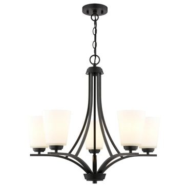 Vaxcel River Grove 5-Light Chandelier in Matte Black, , large