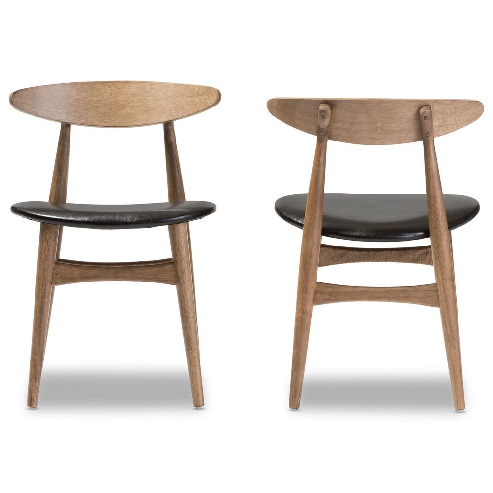Baxton Studio Edna Side Chair in Light Brown (Set of 2), , large