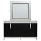 Belle Furnishings Reflections 5-Piece Queen Upholstered Bedroom Set in Pearl White and Rhinestone, , large