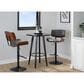 Lumisource Lombardi Swivel Adjustable Barstool with Grey Cushion in Black and Walnut, , large