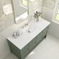 James Martin Vanities Breckenridge 60" Single Bathroom Vanity in Smokey Celadon with 3 cm White Zeus Quartz Top and Rectangular Sink, , large