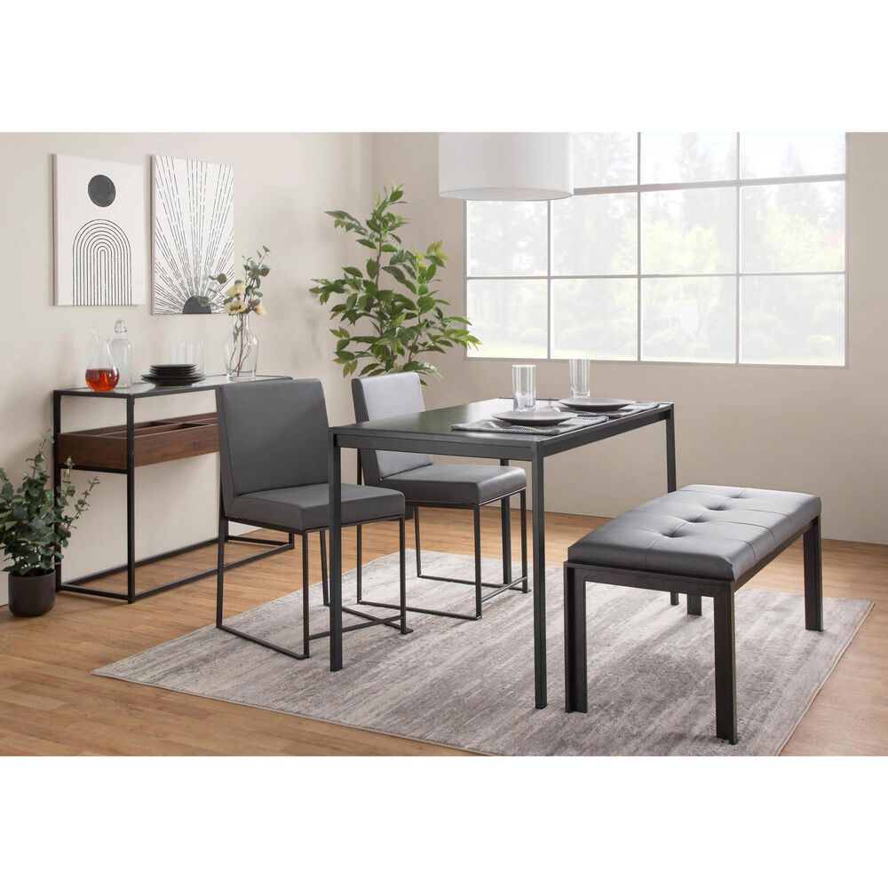 LumiSource Fuji Side Chair with Grey Cushion in Black (Set of 2), , large