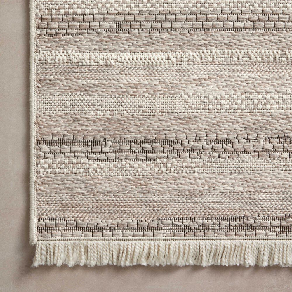Amber Lewis x Loloi Malibu MAB-02 2&#39;3&quot; x 3&#39;9&quot; Ivory and Dove Indoor/Outdoor Area Rug, , large