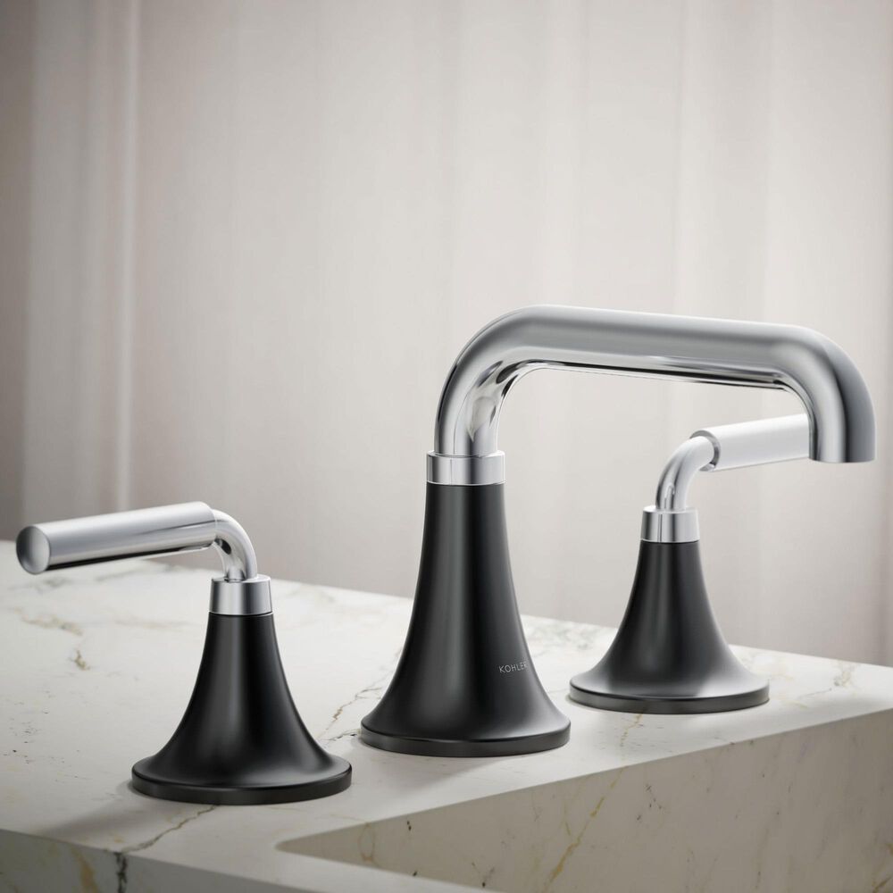 Kohler Tone Widespread Bathroom Sinks in Polished Chrome and Matte Black, , large