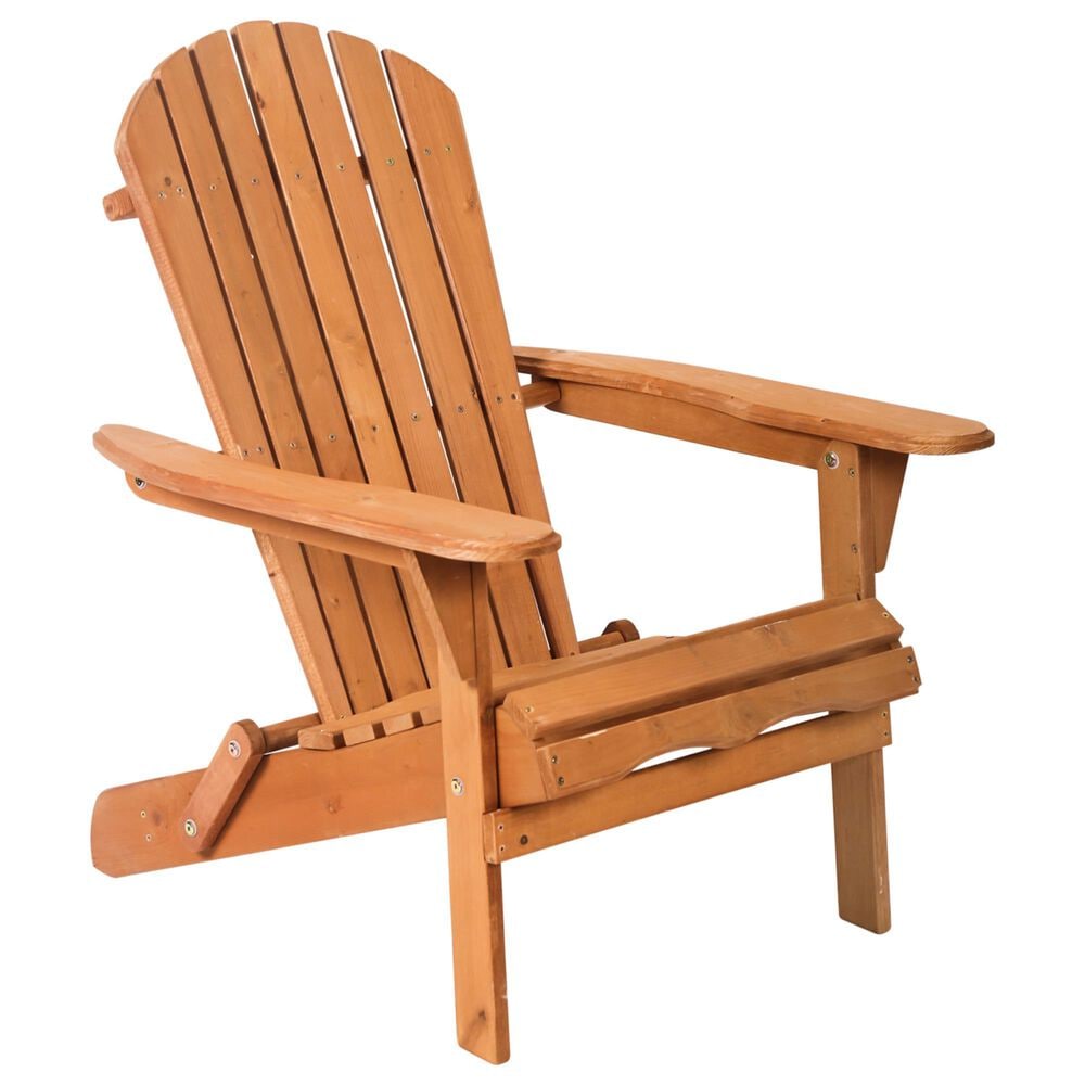 Furniture of America Raye Folding Patio Adirondack Chair in Natural, , large