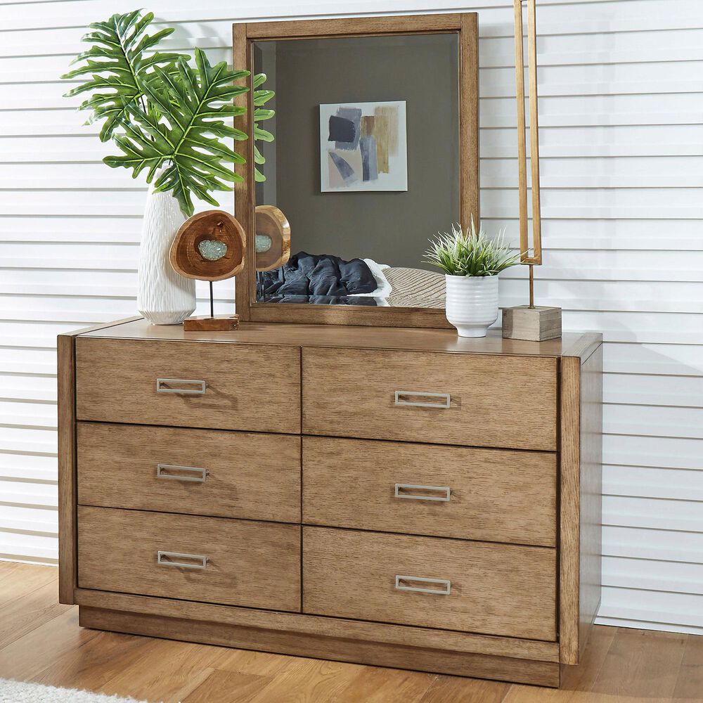 Homestyles Big Sur Mirror in Oak, , large