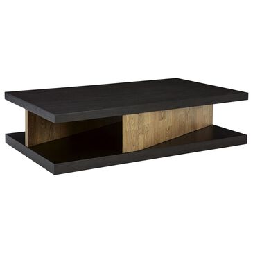 Ashley Kocomore Rectangular Coffee Table in Dark Warm Brown and Light Natural Oak, , large