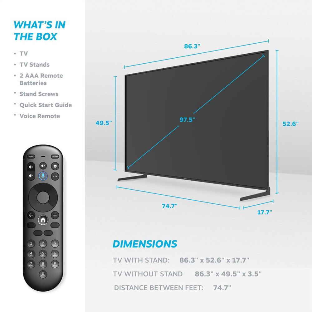 Element 98" 4K UHD HDR Xumo - Smart TV with 3.1.2 Channel Soundbar Systemin Black, , large