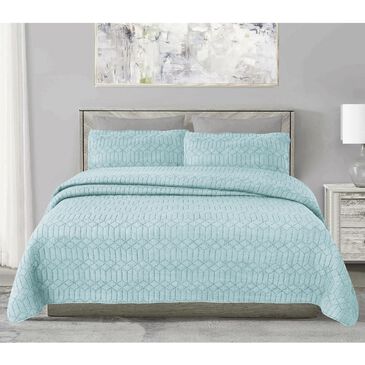 US Home Brands Cato 3-Piece Queen Quilt Set in Seafoam, , large