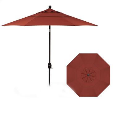Garden Party 9" Push Button Tilt Umbrella in Henna, , large