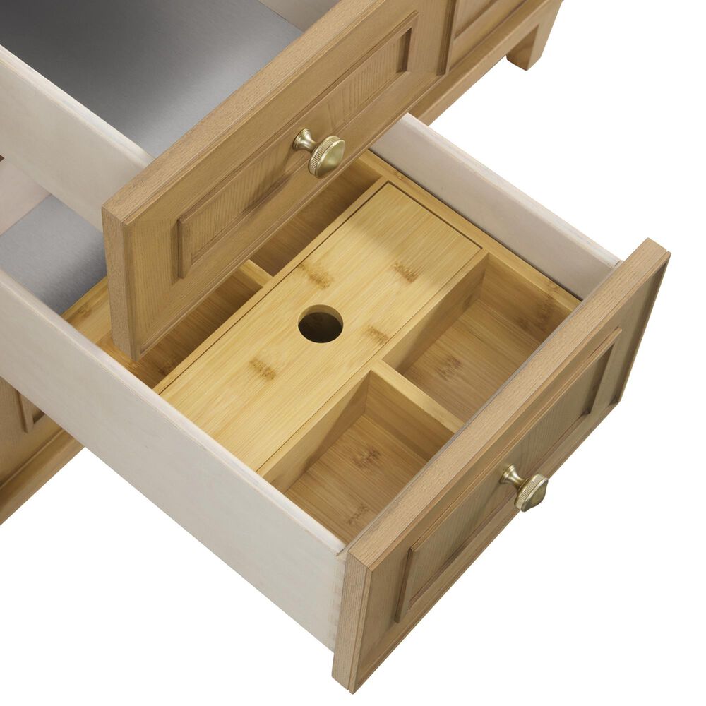 James Martin Vanities Lorelai 60&quot; Double Vanity in Light Natural Oak with 3 cm Arctic Fall Solid Surface Top, , large