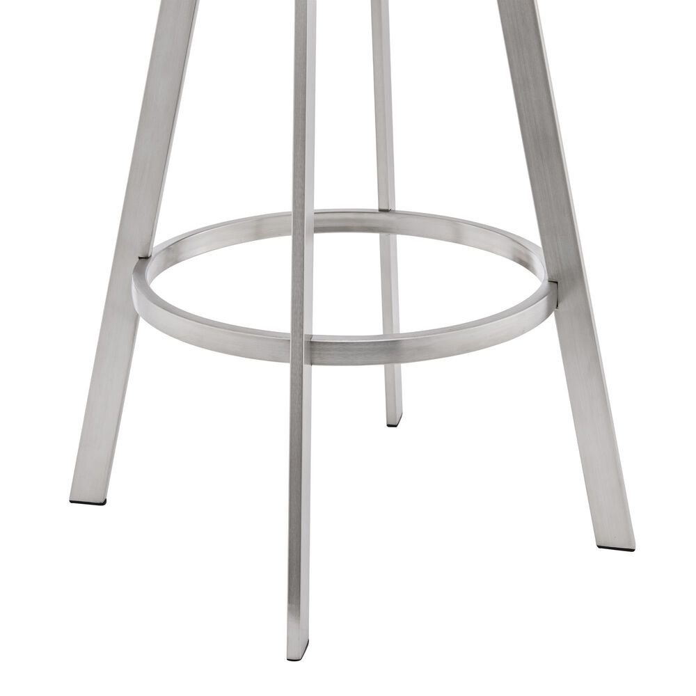 Blue River Chelsea 26&quot; Swivel Counter Stool with Gray Cushion in Brushed Stainless Steel, , large